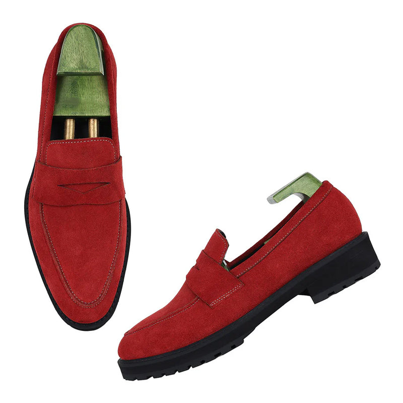 Classic Penny Suede Leather Loafers