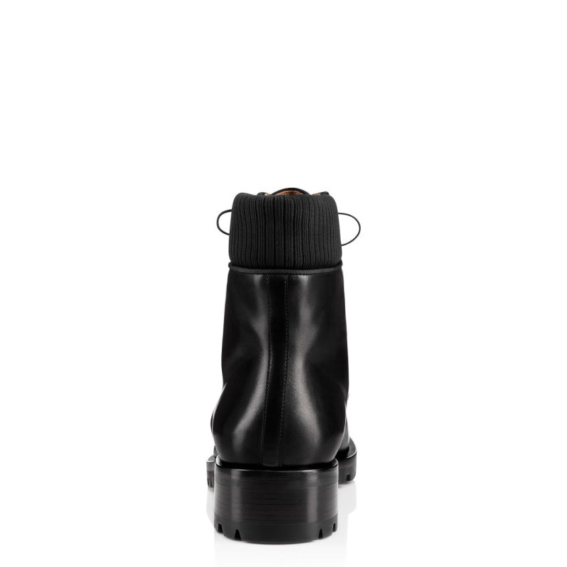 Polished Leather Handmade High Top Ankle Black Boot