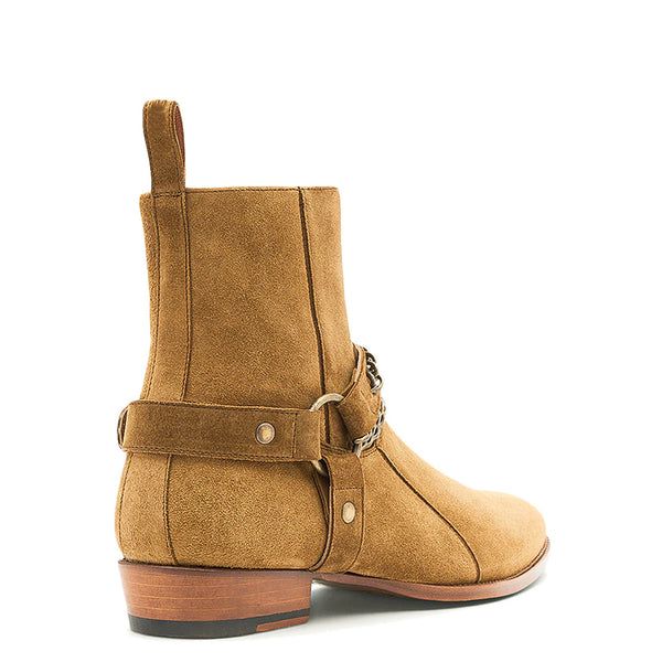 Handmade Suede Leather Jodhpur Boots With Chain