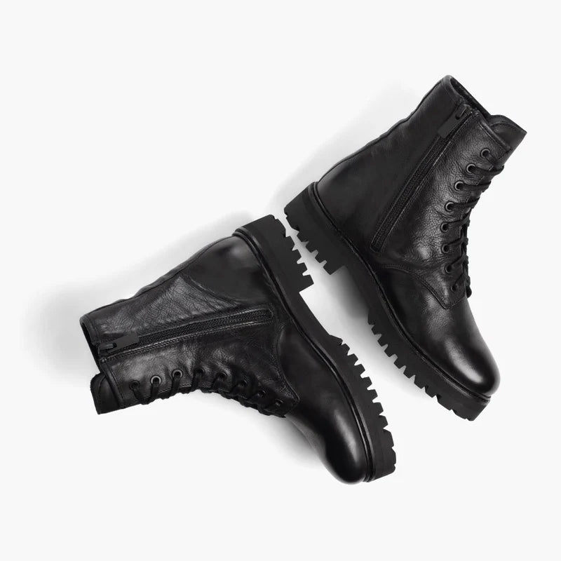 Men High-Top Leather Combat Boots