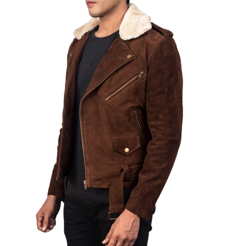 Furton Leather Biker Jacket For Men