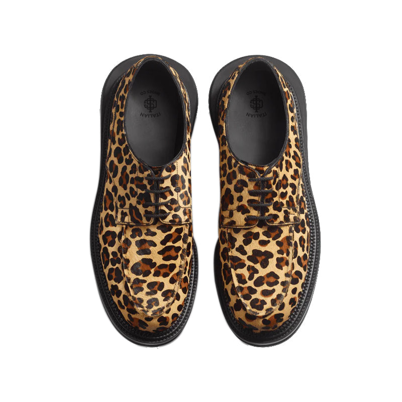 Sacai Golf Leopard Print Derby Shoes