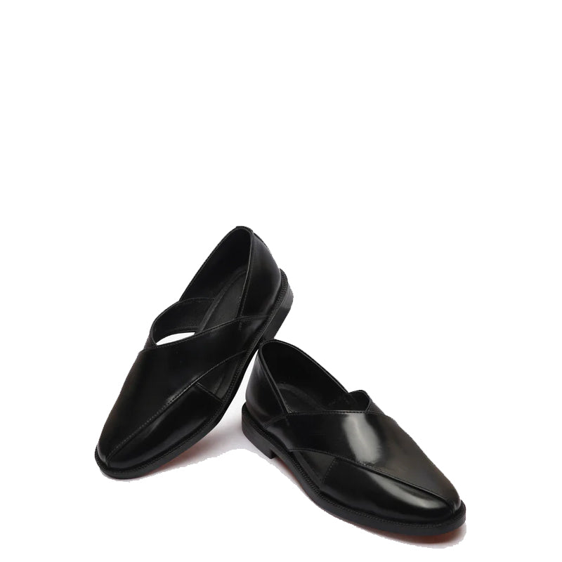 Shiny Leather Closed Comfort Peshawari Sandal