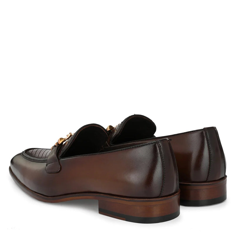 Men Textured Slip On Leather Loafers