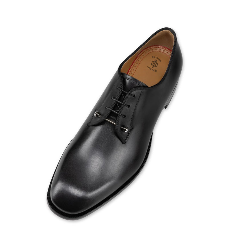 Men Lace-Up Leather Pointed Toe Derby Shoes