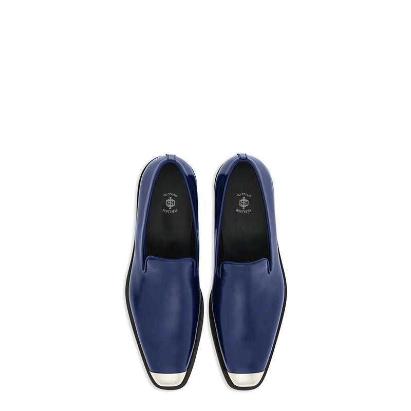 Men's Blue Metal Tip Loafers for Men