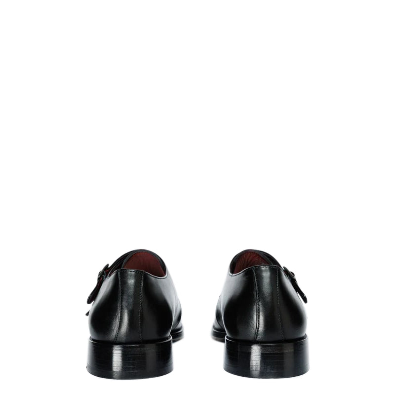 Leather Cap Toe Double Monk Strap Men Shoe