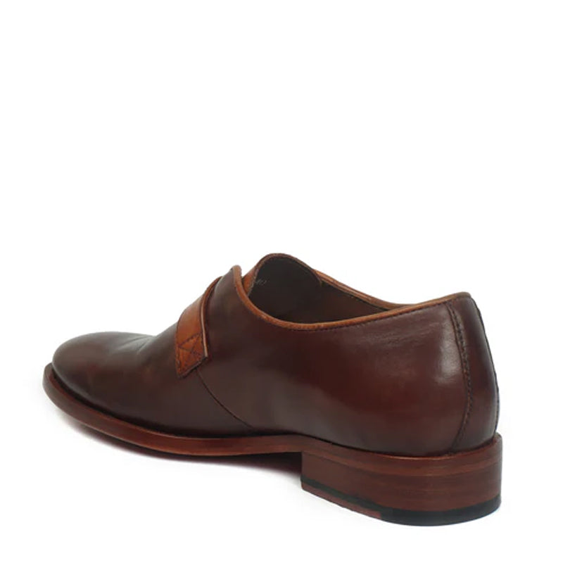 Leather Buckled Single Monk Straps Shoe