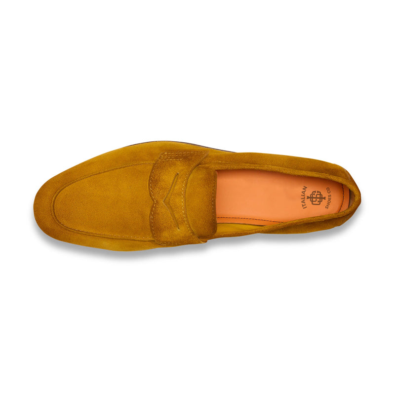 Men’s Brown Suede Penny Loafers – Classic Slip-On
