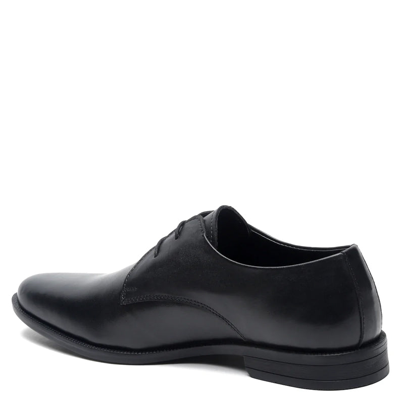 Leather Lace-Up Solid Derby Shoes