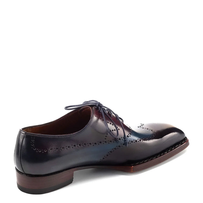 Men Solid Leather Wingtip Oxford Shoes