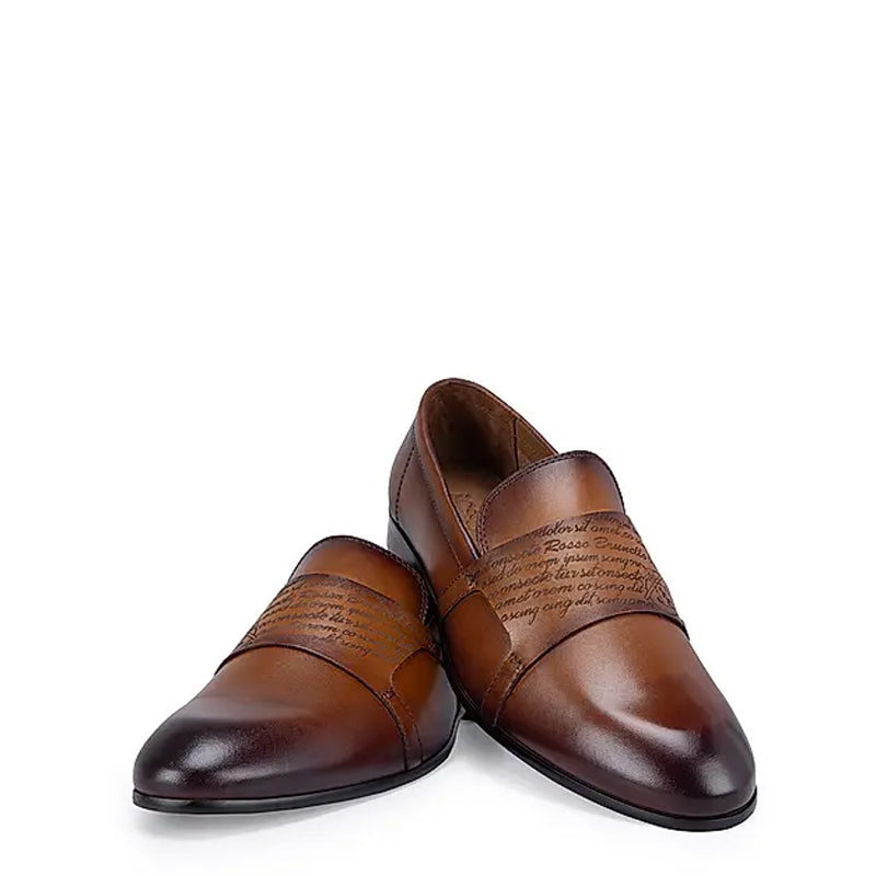 Classic Leather Monk Strap Shoes For Men