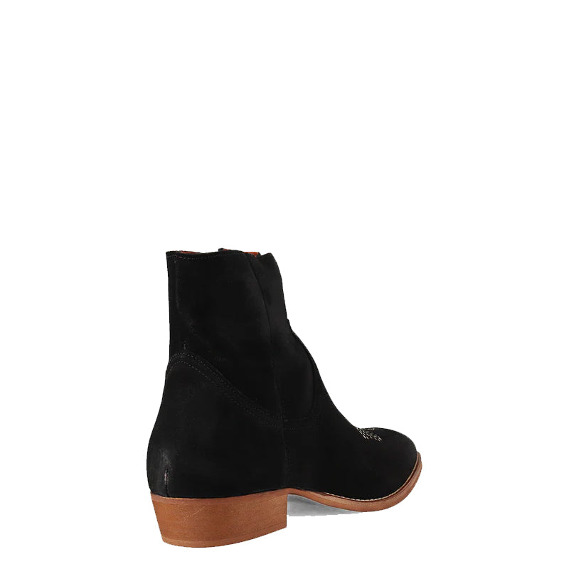 Luxury Design Stylish Suede Leather Side-Zipper Boot Black