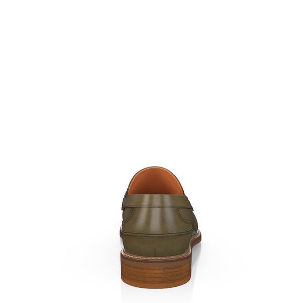Prime Leather Slip On Loafers - Olive Green