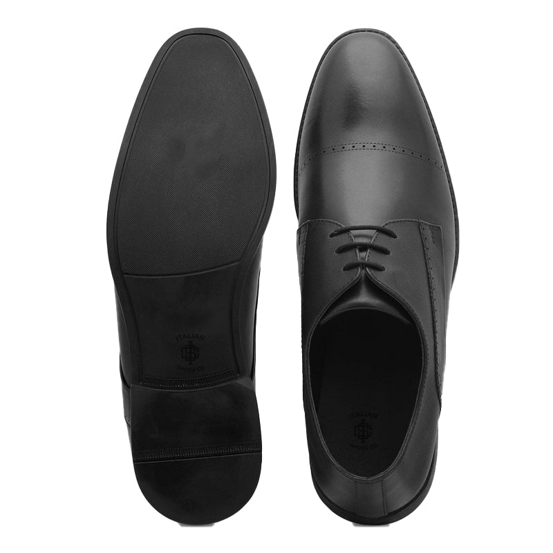 Men Solid Leather Derby Shoes