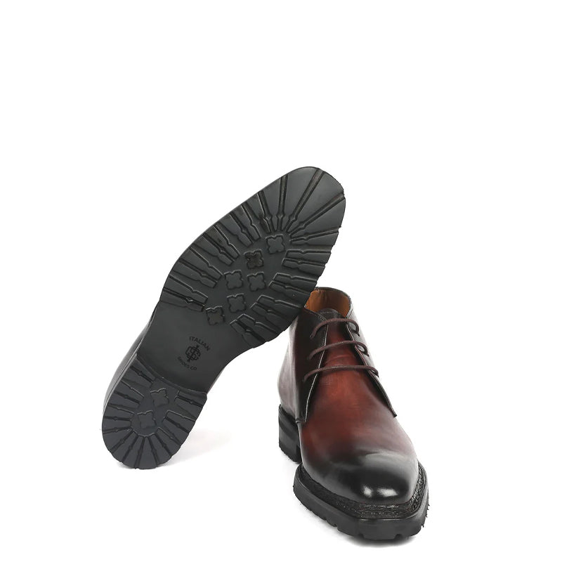 Men Custom Handmade Leather Lace Up Chukkas Boots
