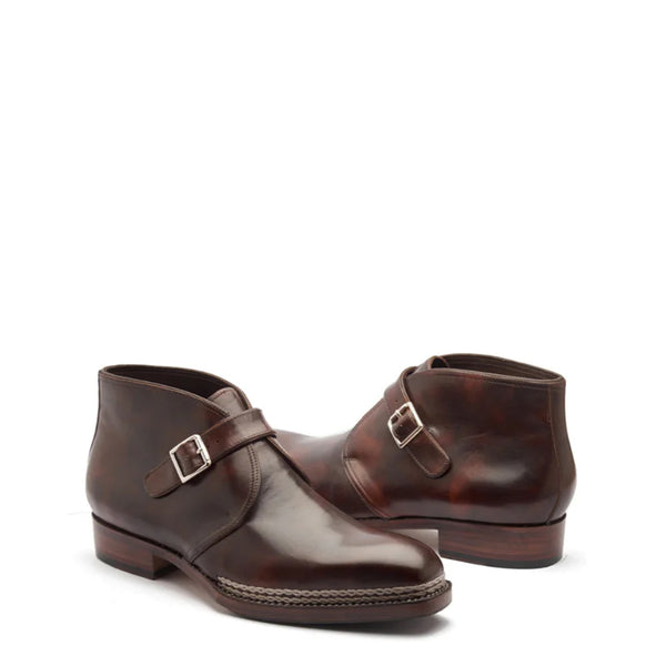 Premium Leather Single Monk Chukkas Boot