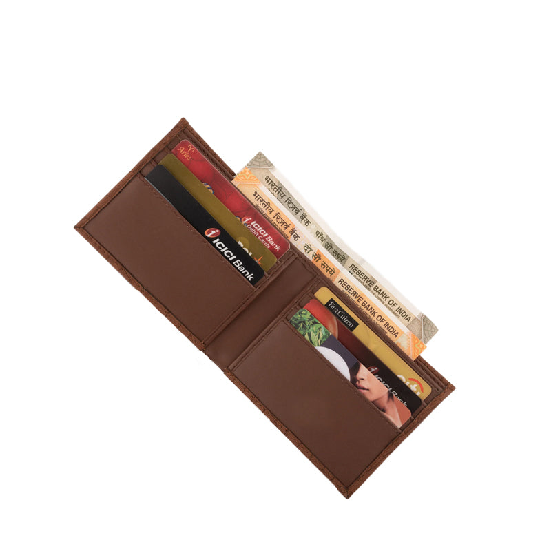 Croc Leather Bifold Peach Wallet