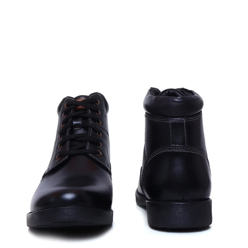 Leather Lace-Up High Ankle Boots for Men