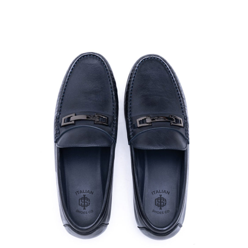 Penny Leather Slip On Bit Loafer Black