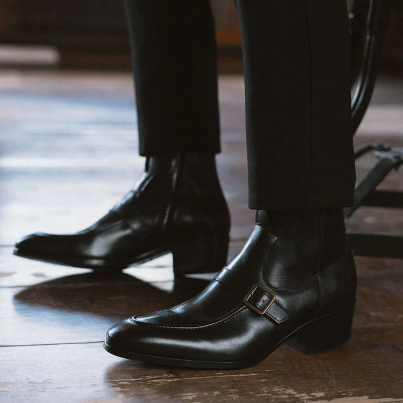 Monk Strap High Ankle Leather Boot