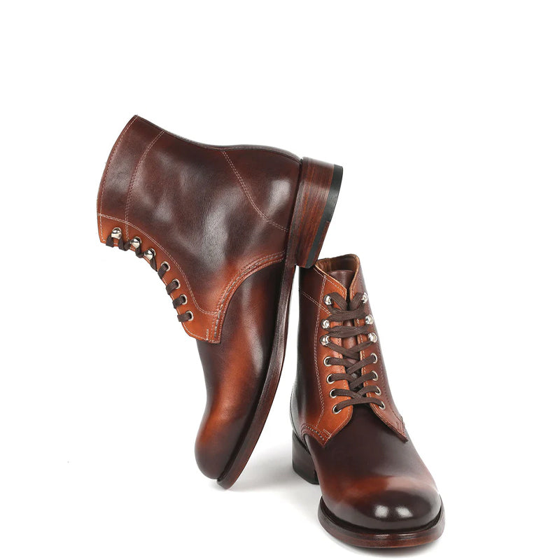 Men Solid Leather Ankle Boots