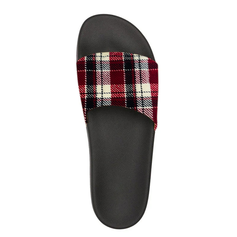 Men's Checked Pattern Printed Slides