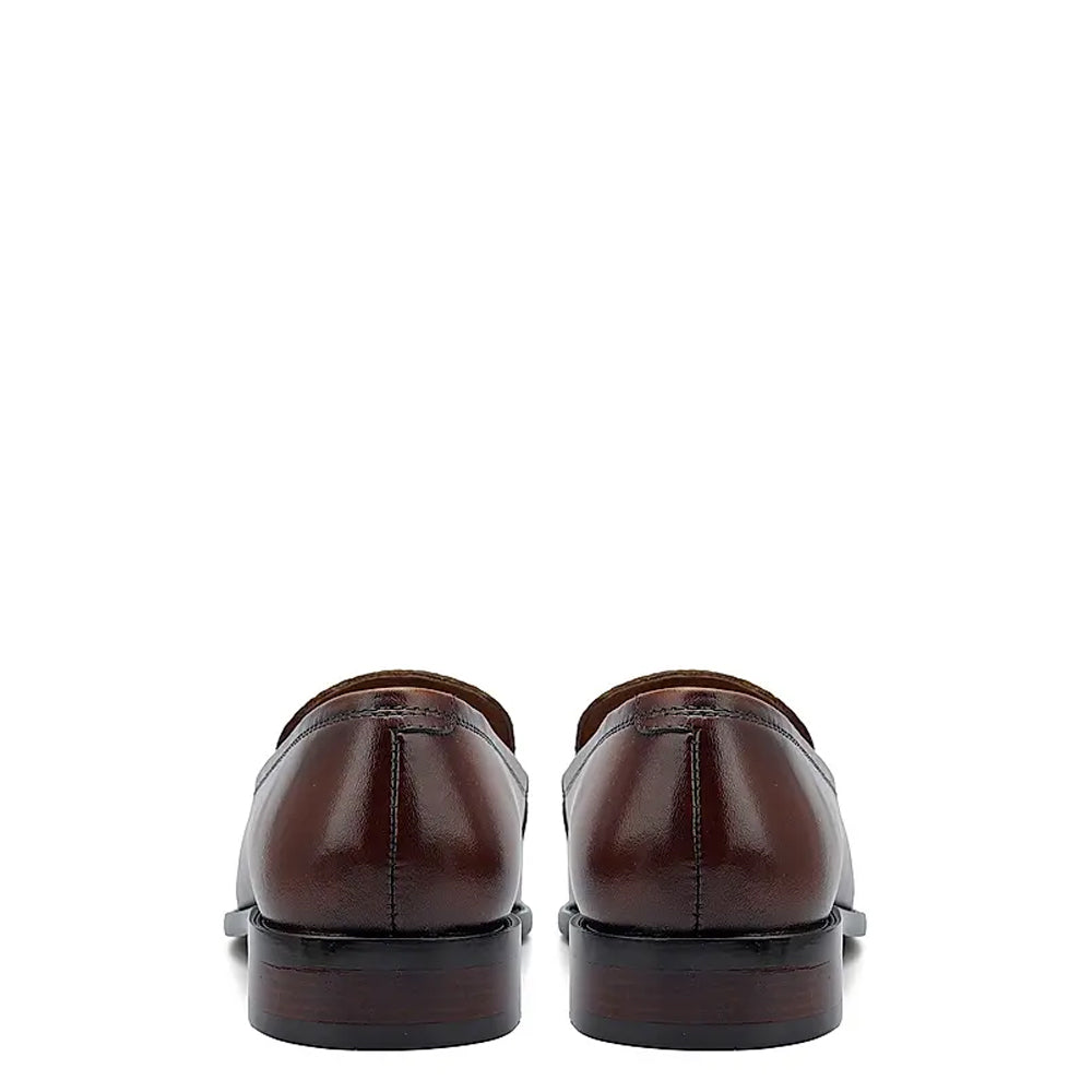 Men Handmade Textured Leather Formal Brown Loafer