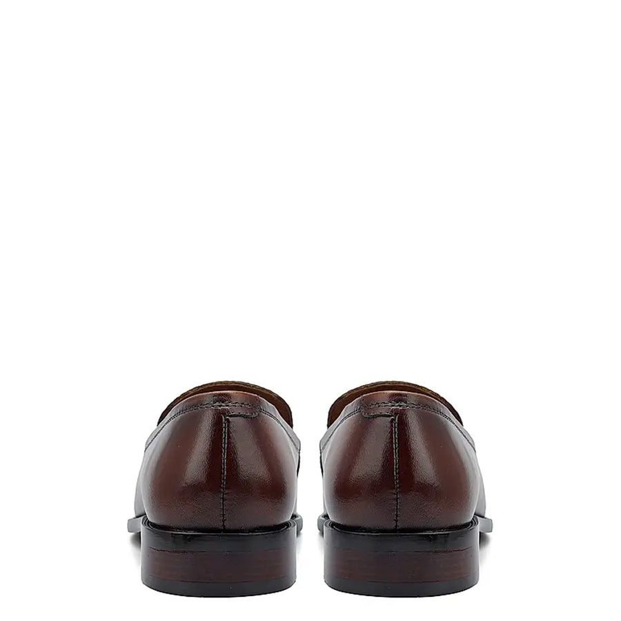 Men Handmade Textured Leather Formal Brown Loafer