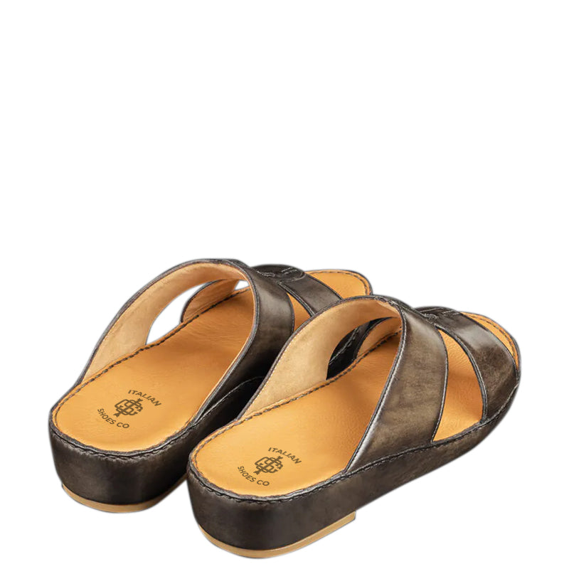 Luxury Slip On Solid Leather Arabic Sandal