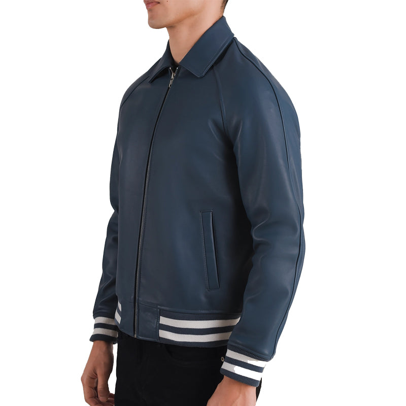 Men Solid Slim Fit Bomber Jacket