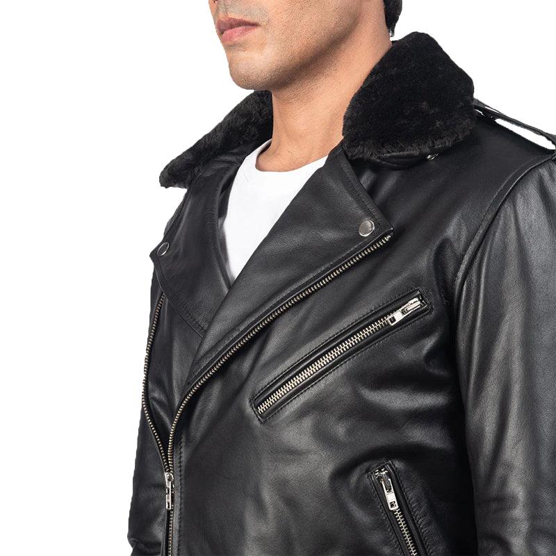 Furton Leather Biker Jacket For Men