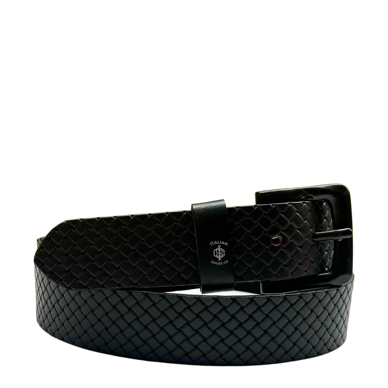 Pliancy Linee Black Leather Belt