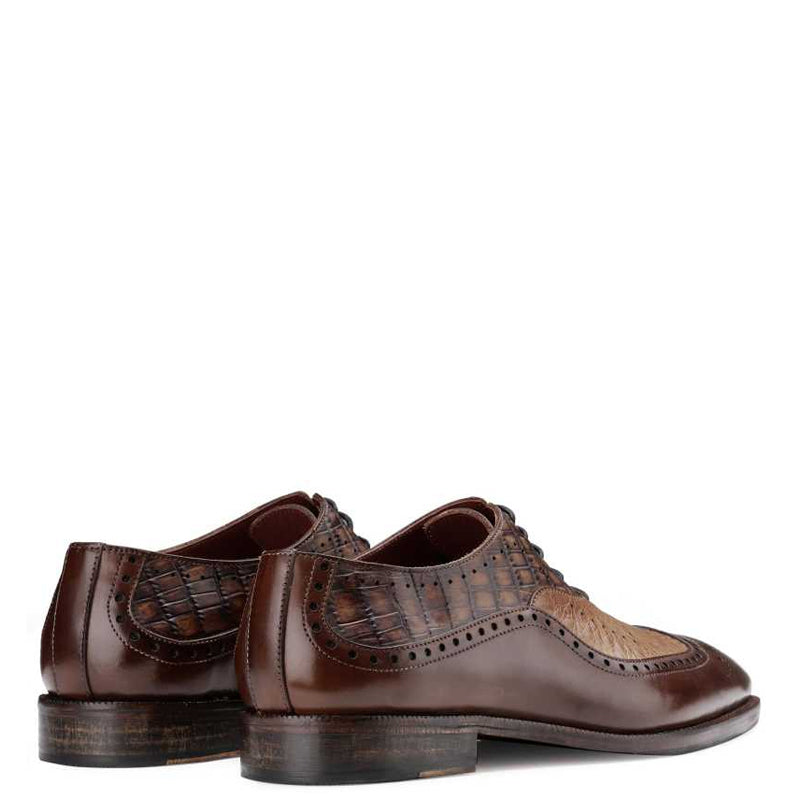 Classic Design Tripple Textured Leather Oxford Shoes