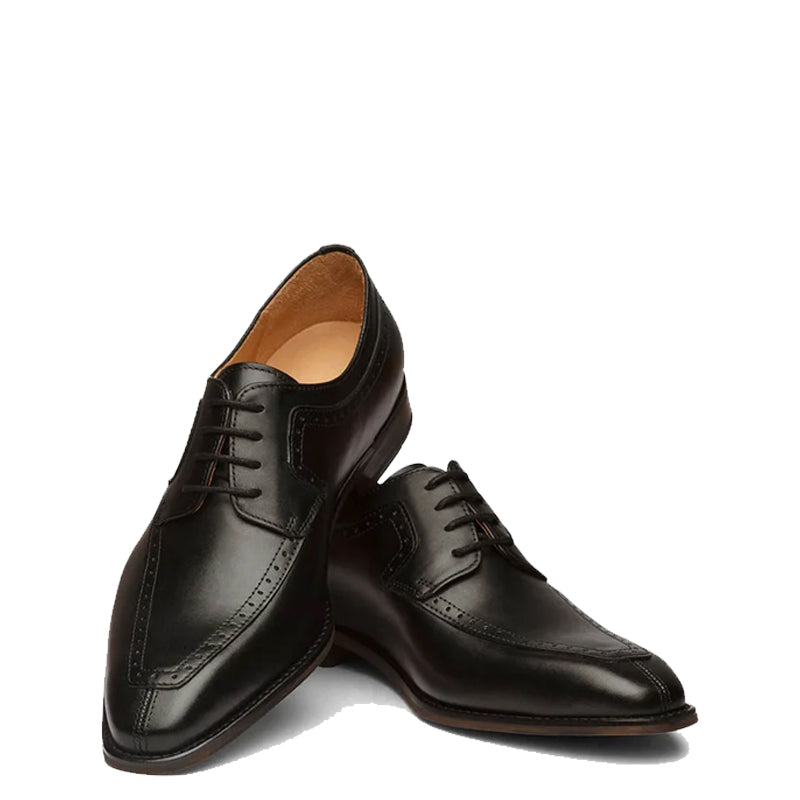 Men Handmade Wingtip Leather Derby Shoes