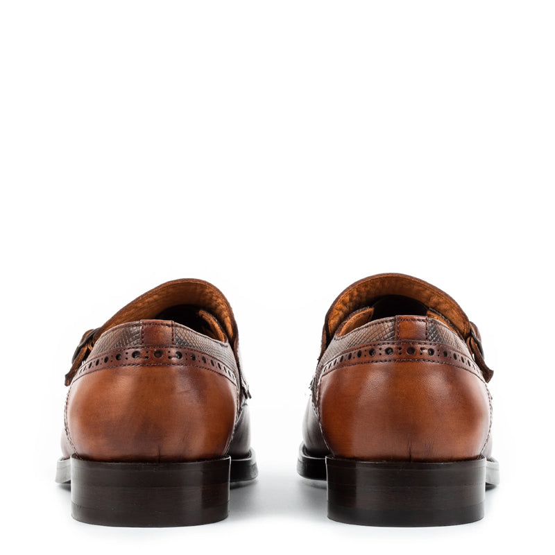 Luxury Design Leather Stylish Double Monk Shoe Black