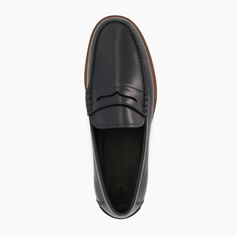 Leather Penny Trim Loafers For Men