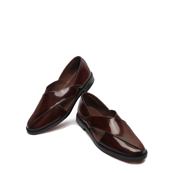 Shiny Leather Closed Comfort Peshawari Sandal