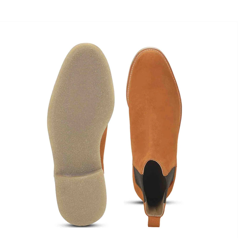 Men Solid Suede Leather Chelsea Boot