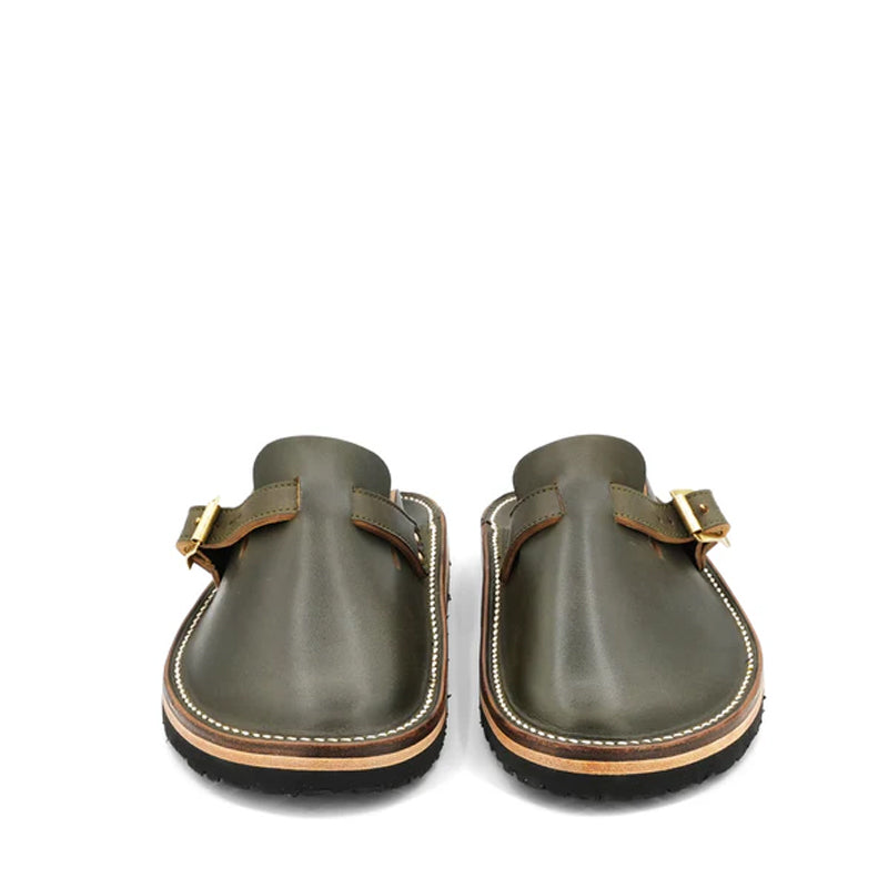 Buckle Clogs Slit Sandal Tan
