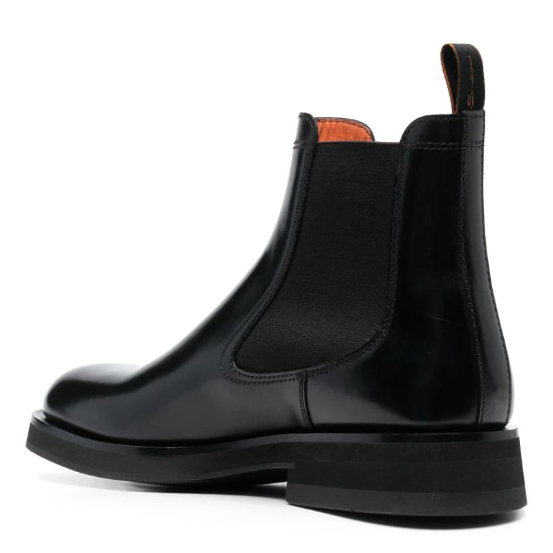 Polished Leather Chelsea Boots