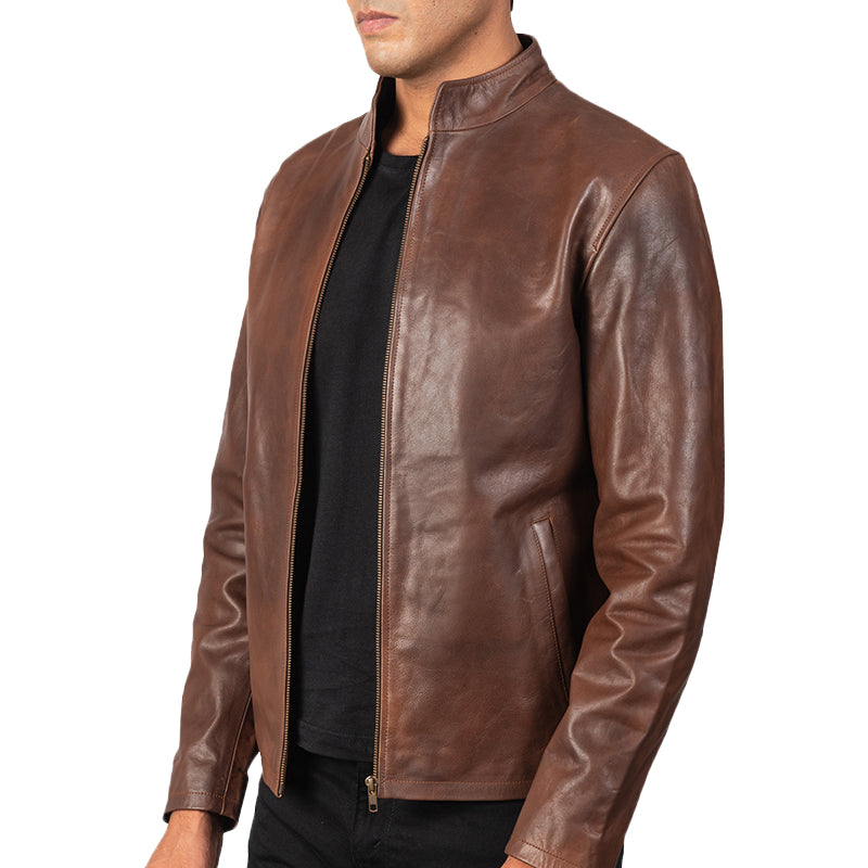 Alex Leather Biker Jacket For Men