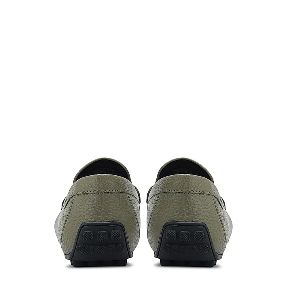 Men Textured Leather Driving Loafers