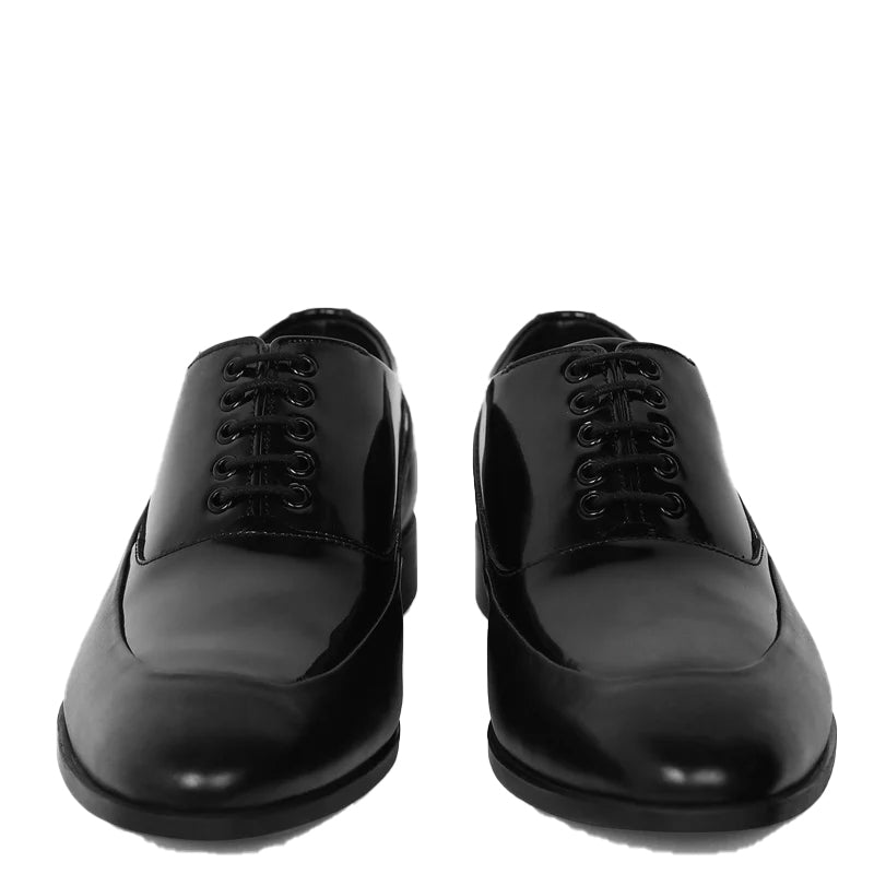 Men Solid Leather Lace-Up Oxford Shoes