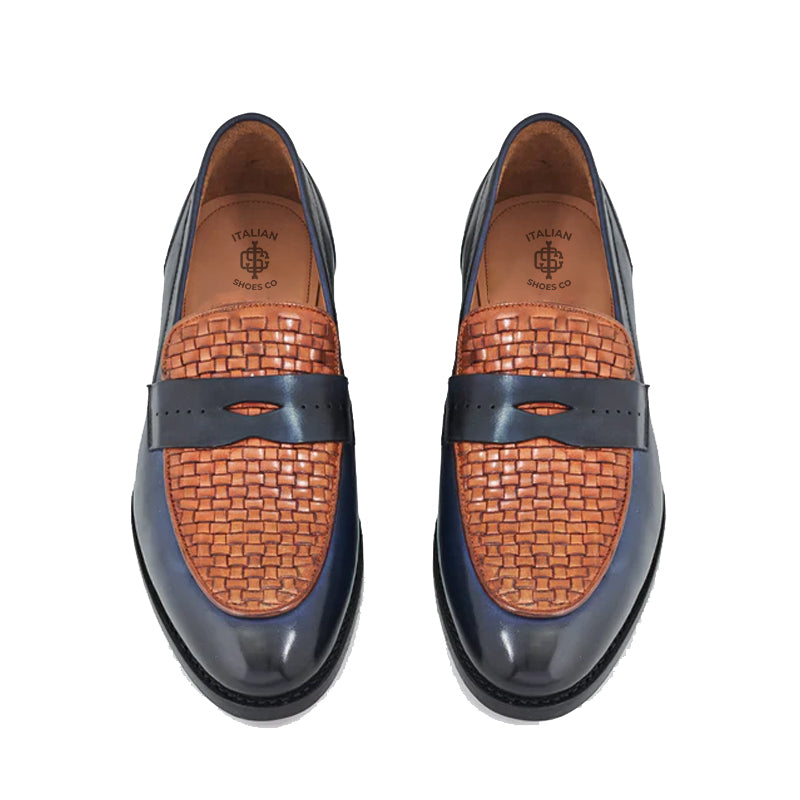 Leather Brown Stacked Loafer for Man