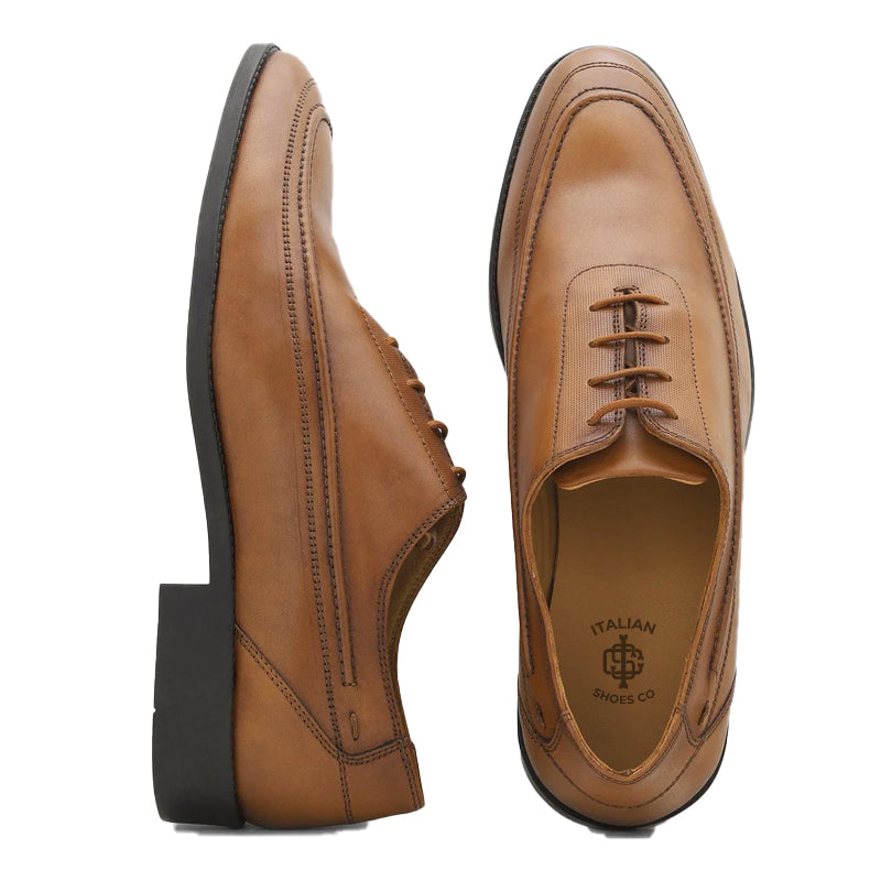 Men Solid Leather Oxford Shoes