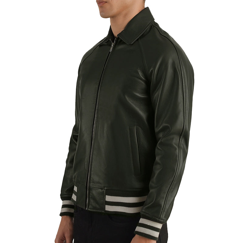 Men Solid Slim Fit Bomber Jacket