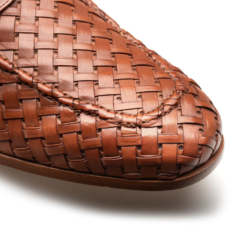 Braided Leather Penny Loafers