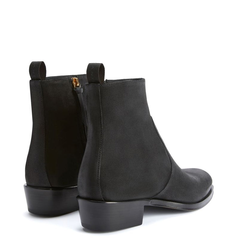 Suede Leather Side Zip Ankle Boots For Men