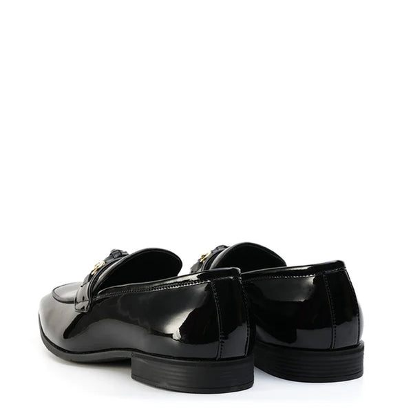 Patent Shiny Leather Horsebit Buckled Tassel Loafer